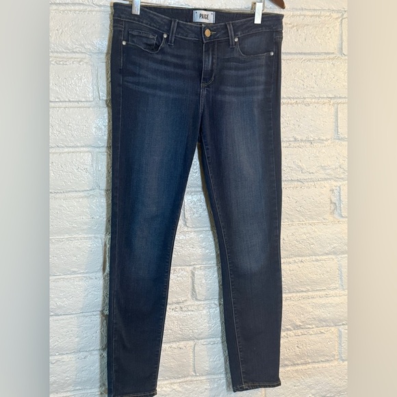 PAIGE Denim - PAIGE Verdugo Ankle Dark Wash Skinny Jeans| Stretch Mid Rise